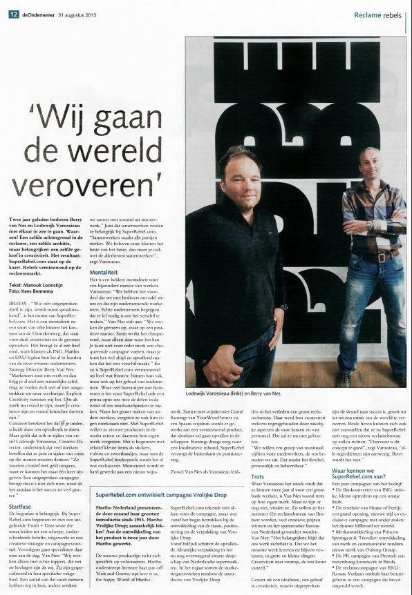 Spraakmakend artikel SuperRebel.com. 