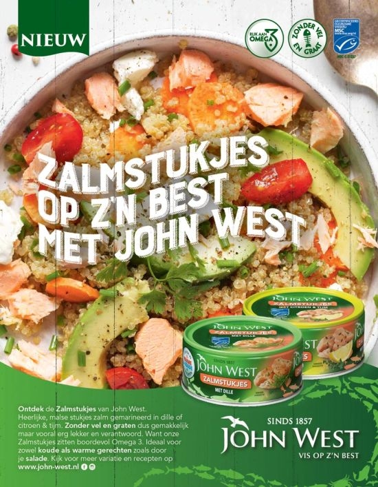 DIT IS RECLAME OP Z’N BEST MET JOHN WEST. 