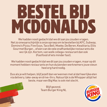 BESTEL BIJ MCDONALDS. 