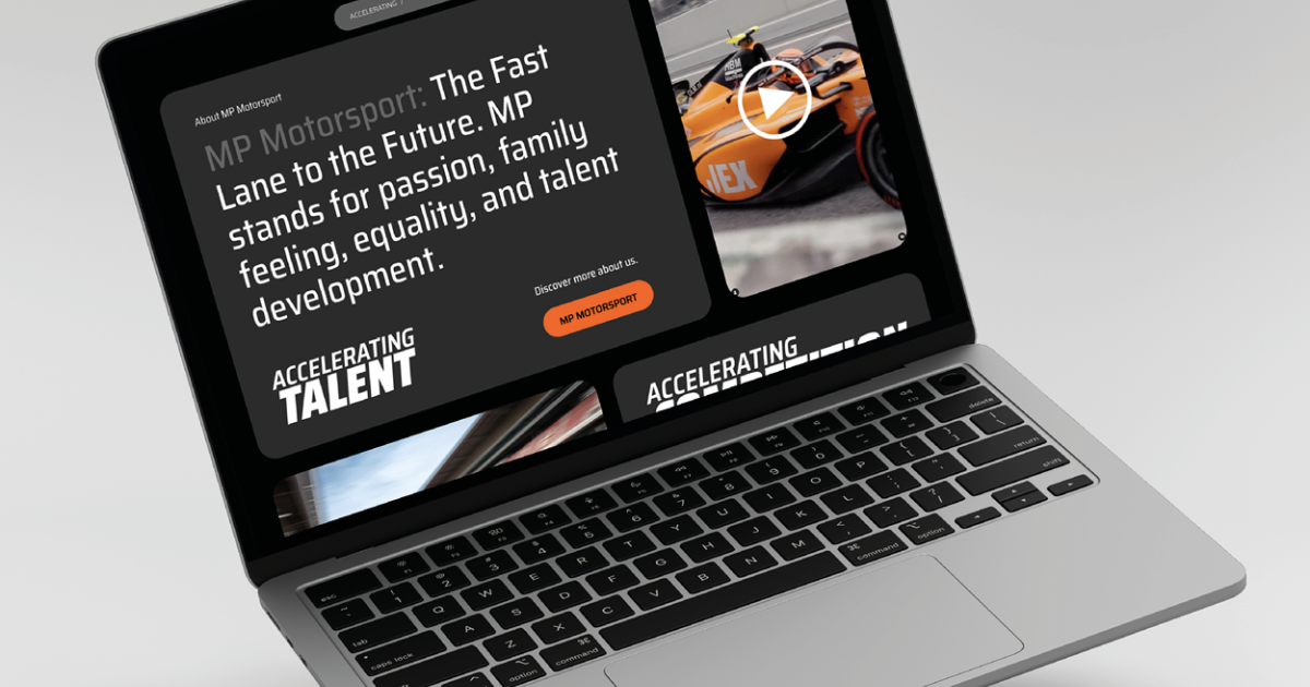 NEW WEBSITE MP MOTORSPORT: DESIGNED TO ACCELERATE TALENT. 