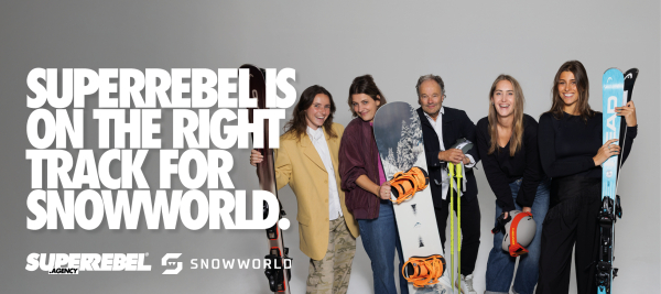 SnowWorld Group stelt SuperRebel. Agency aan als groepsbreed strategisch en creatief bureau. 